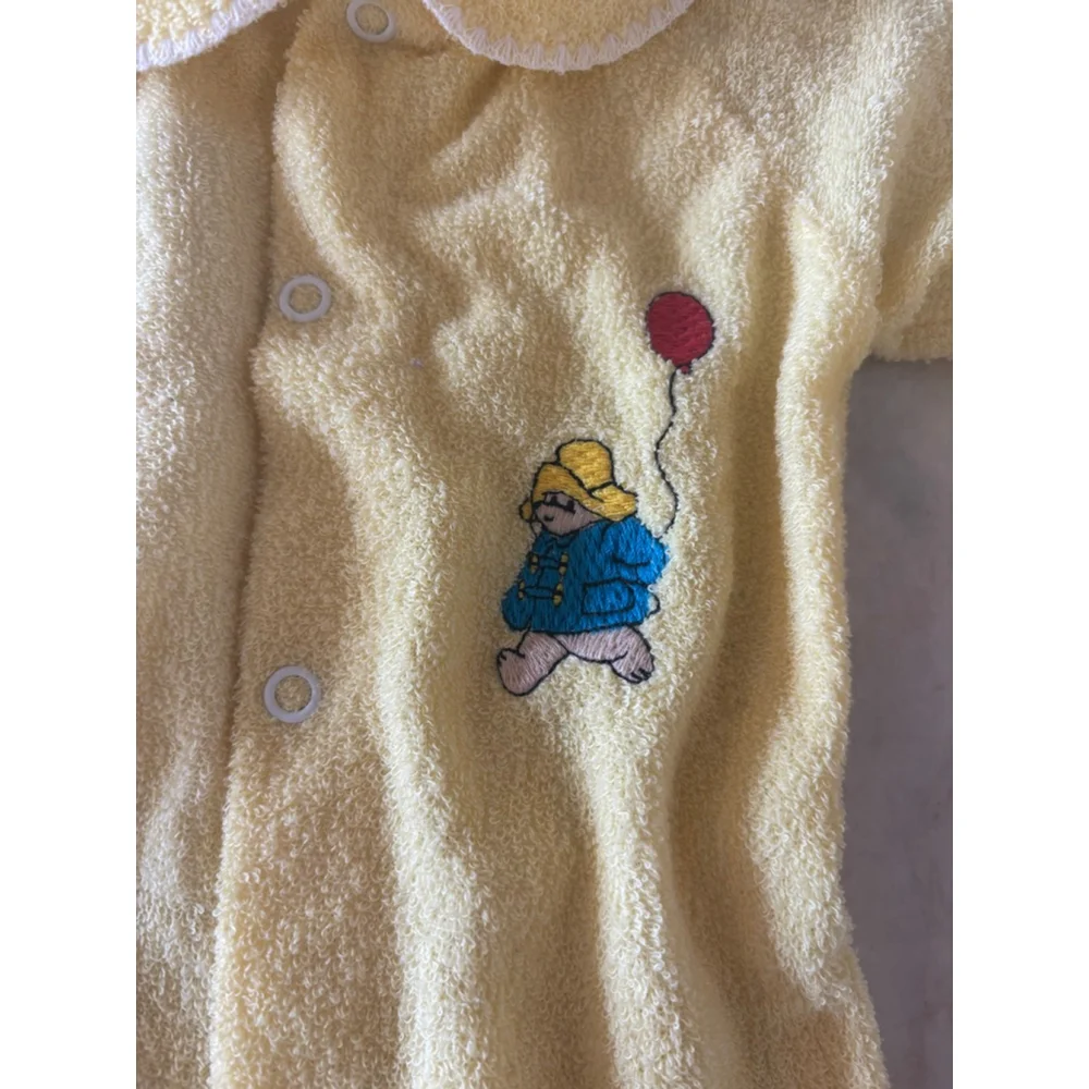 Vintage Baby Paddington Bear Yellow Footie 0-6 Months